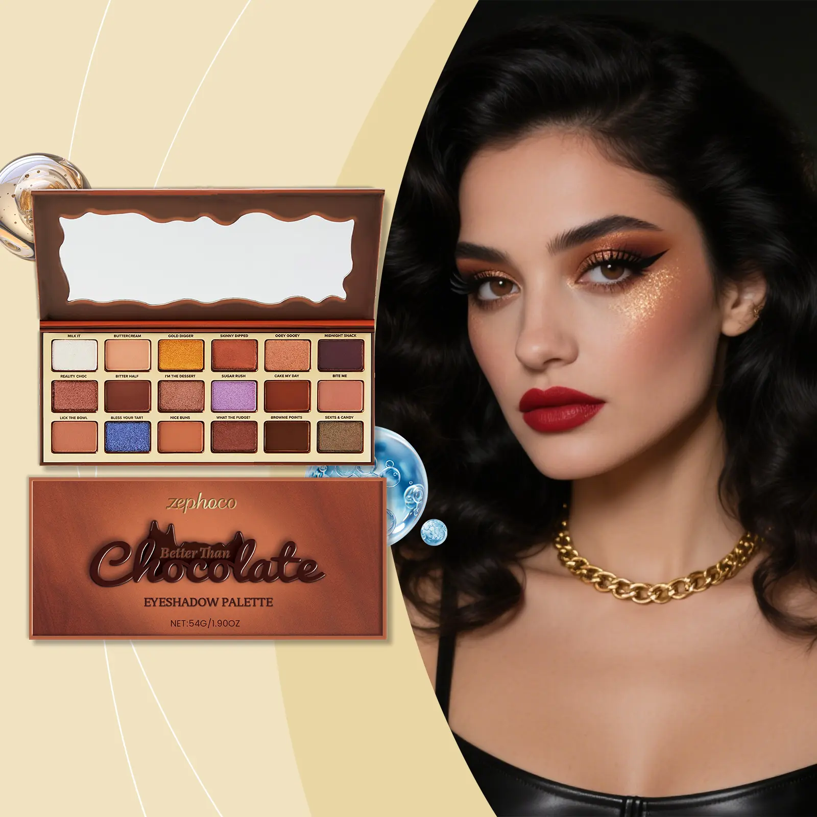 Chocolate Eyeshadow Palette ， Nude Brown Matte & Shimmer Eyeshadow Palette ， Everyday Natural Eye Makeup for Women，Eyeshadow Palette ， Chocolate Makeup ， Nude Eyeshadow ， Brown Eyeshadow ， Neutral Makeup ， Shimmer Eyeshadow ， Everyday Makeup