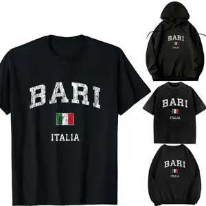 Oversize Acid Wash,Hooded sweatshirtt,Transfer，long-sleeved T-shirt-DIY-Unisex-Bari Italy Vintage Italia Athletic Sports Design T-Shirt