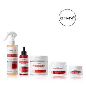 GNMN Body Exfoliation Care Set, multi-step body care combo including an exfoliating spray, serum, cotton pads, and a scrub cream, helps achieve soft, smooth, refined skin texture. Body Beauty Set Bodycare Ritual Set