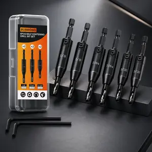 BURMONG 2026 Upgraded Self Centering Drill Bit Set , 3/32" 7/64" 1/8" Center Hinge Drill Bit for 1/4In Hex Shank Drills, Installing Hinge & Drilling Pilot Hole, Ultra-Hard Steel, High-Precision,Summervibes summervibes☀️