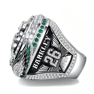 2025 New Wing Pop-Up Statement Ring for Men Women, Player Number 1 & 26 Sports Fan Ring with Solid Wood Gift Box, Collectible Fashion Jewelry for Game Day Daily Wear Birthday Gift