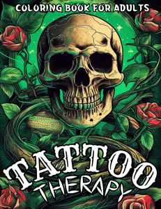 Tattoo Therapy Coloring Book For Adults: Beautiful Tattoo Illustrations Traditional Vintage Old School and Modern Tattoo Designs for Relaxation Anti-Stress and Creativity Paperback