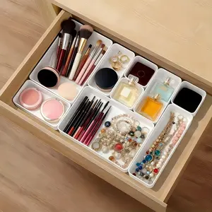 9-Piece Drawer Organizer Set, Cosmetic Storage Box, Office Stationery Holder, Desktop and Drawer Organization, Desk Accessories