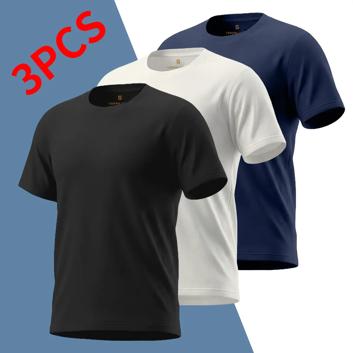 Men's Solid Basic T Shirt Regular Fit Quick Dry Short Sleeve Tee for Men, Lightweight Breathable Casual Shirt for Daily Wear, Layering Essential Undershirt for Summer