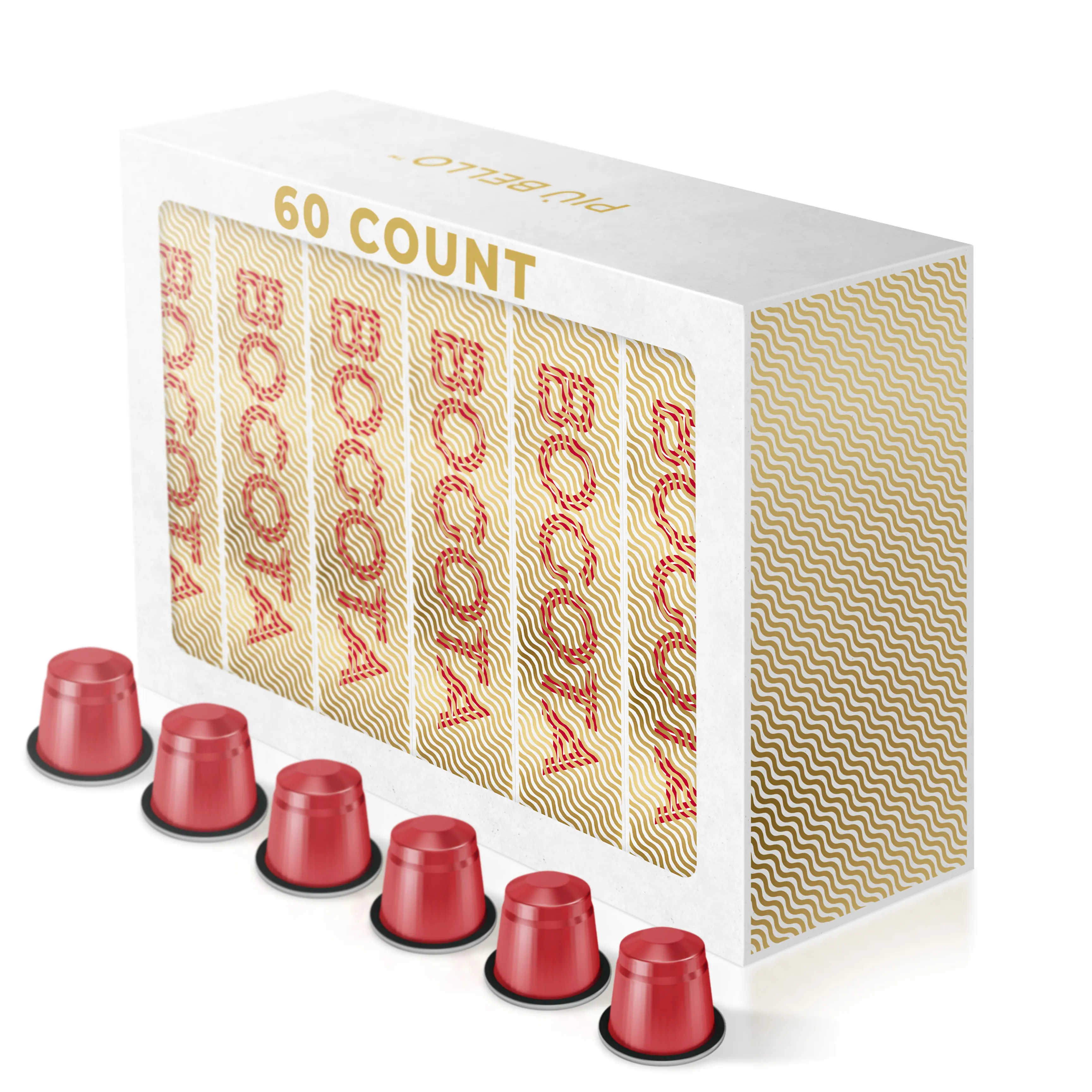 Piu Bello Bogota Flavor Coffee Pods - Nespresso Machine (Original) Compatible Capsules Pack - Rich & Balanced Taste - Strong Italian Espresso Flavored - Kosher Certified (60 Count Single Flavor)