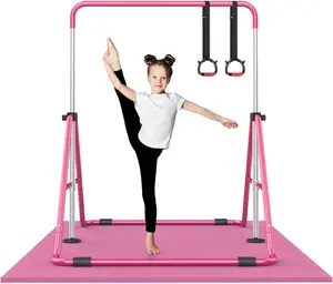 Foldable Gymnastics Bar, 5-Height Adjustable Gymnastic Bars for  at ,Robust &  for Indoor/Outdoor Using,Weight Limit 140LBS
