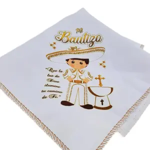 Baptism  12pcs Napkins - 10x10” Baptism Favor, 100% Polyester,  Bautizo de Charro