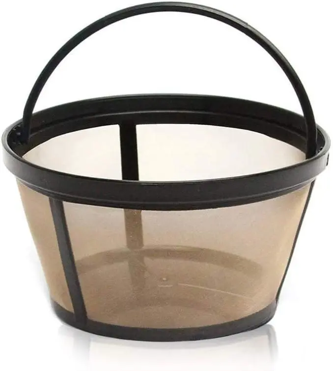 Generic Basket-Style Gold Tone Permanent Coffee Filter Compatible with Most Mr. Coffee 10-12 Cup Basket-Style Coffee Makers Reusable