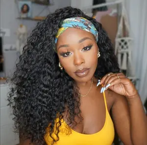 Bling Hair 180% Density Headband Wig Human Hair Kinky Curly No Glue Full Machine Made Brazilian Remy Human Hair Wigs For Women Glueless Design