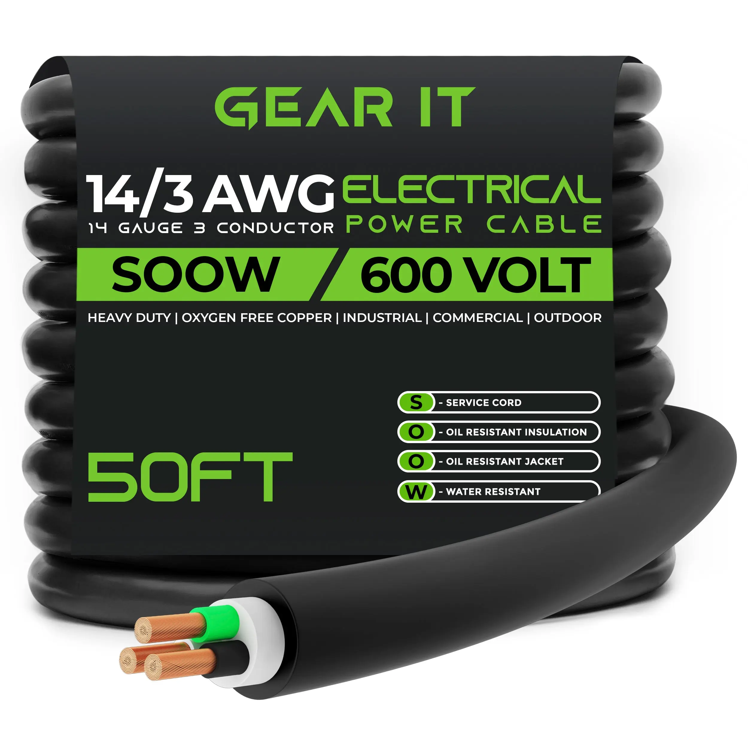 14/3 SOOW OFC Power Cable 600V Electric Wire