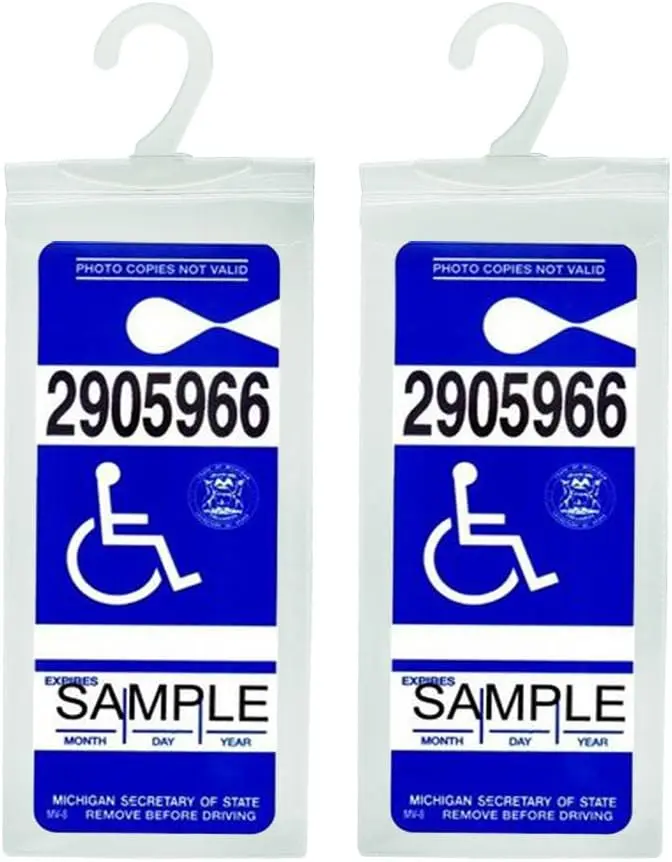 Tbuymax 2-Pack Disabled Parking Permit Holder - Ultra Transparent Handicap Placard Protective Cover with Large Hanger, Car Exterior Accessories, Car Tax Disc Holder, Car Accessories