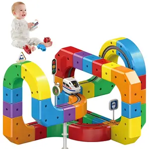 【Toddlers Must Have】DIY Magnetic Train Set Building Blocks STEM Toddler Toy Creative Play Gift for Boys Girls