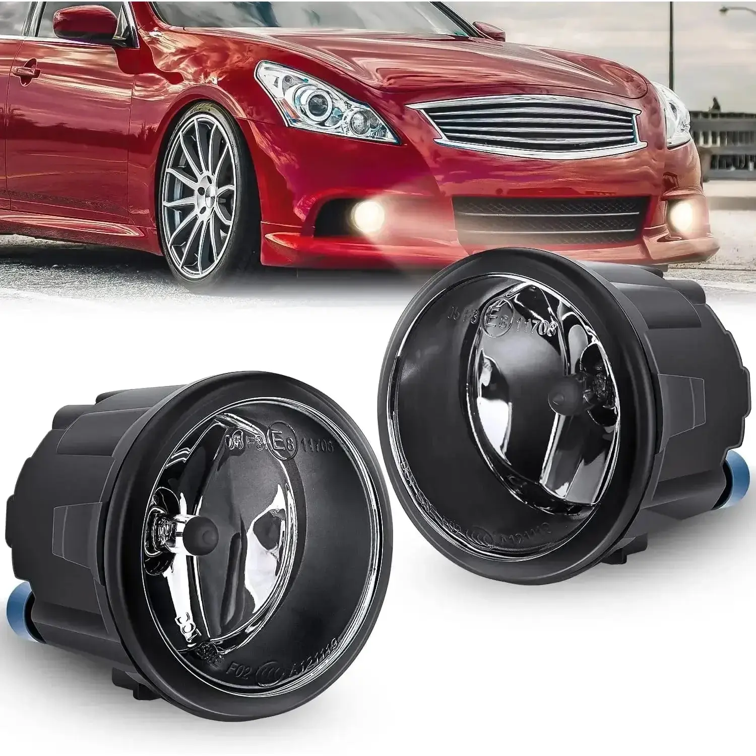 Nilight 2007-2012 Versa 2009 2010 2011 2012 2013 2014 Cube Murano 2011 2012 2013 2014 Juke 2006-2013 Infiniti EX35 FX45 FX35 FX50 2010-2013 Infiniti G37 G25 2011 2012 2013 M37 M56 Fog Lights Assembly, Glass Lens, H11 Bulbs