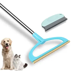 Carpet Rake for Pet Hair Removal, Pet Hair Removal Tool Set of 2, 56” Long Handle Carpet Pet Hair Removal Carpet Scraper Dog Cat Hair Remover for Sofa, Couch, Car, Rug,Stairs