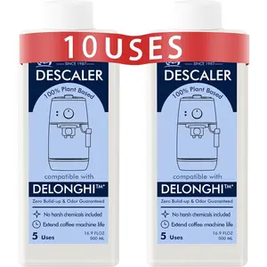 10 Uses DeLonghi Compatible Descaling Solution, Specially Designed to Clean Delonghi Coffee Machines and Maker - 33.8oz Espresso Coffee Maker Cleaner, Coffee Pot Cleaning Limescale Remover