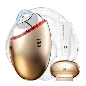 INIA GLACE Microcurrent Lymphatic Drainage Beauty Device | EMS Microcurrent-Activated Deep Drainage with Red & Blue Light, Thermal & Cryo Therapy for Instant De-Puff, Snatched Lift, Face & Neck Sculpting, Best Valentine's Day Gift for Her