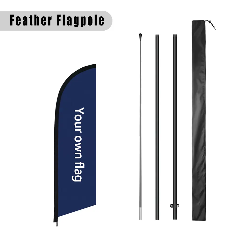 8ft Feather Flag Pole Only - Heavy Duty Wind Resistant Pole for 8x2ft Banners Garden Supplies Garden Accessories