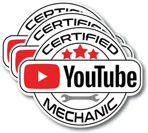 Bliss Monkey (3 Pack) Certified YouTube Mechanic Sticker - for Expert Mechanic - 5.5'' - Automotive Industry - Jokes for Friend - Made in USA - BMCS060