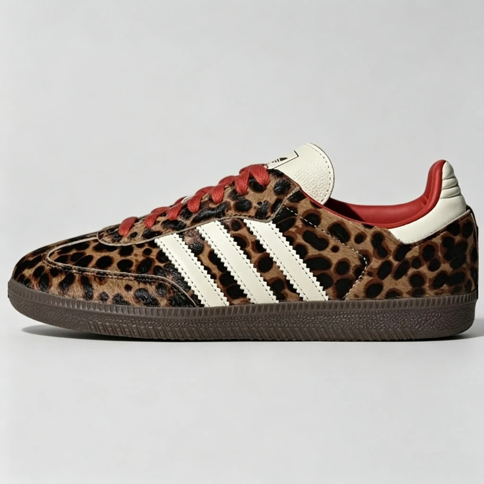 Adidas Women's Limited Edition Samba OG Casual Trainers - Cheetah Print, Red Lining, Gum Sole, Street Walking Lifestyle Shoes