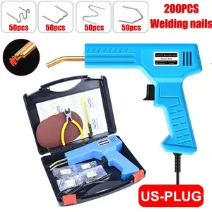 Professional Handheld Plastic Welder Welding Gun Repair Kit - 200 Welding Studs + Toolbox + Auxiliary Hand Tools), Automotive Bumper / Plastic Furniture Repair Welding, Home Auto Repair Tool Set — US Plug