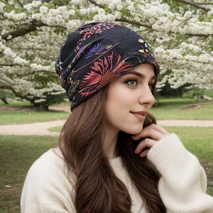 4 Pieces Fashion Slouchy Beanie Hats for Women Chemo Headwear Cotton Beanies Soft Lightweight Chemo Skull Cap Elastic