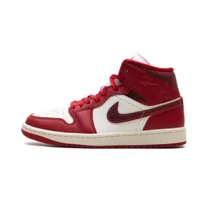 Air Jordan 1 Mid WMNS "Red Cracked Leather" HJ9337 106