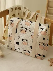 Cow Print Travel Bag, Lightweight & Durable Large Travel Diaper Bag for Mothers, Women and Baby Care, Travel Storage Bag