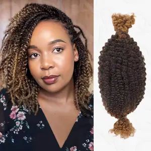 QVR Ombre Spring Twist Hair T1B/27 Color Type 3C 4A Upgraded Kinky Bulk Natural Black Hair Extensions for Versatile Use