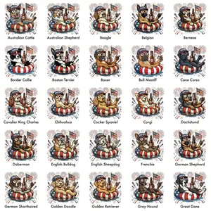 Patriotic Dogs: 4th of July Dog Comfort Colors T-Shirts | 25+ Dog Breeds, Custom Available, USA Flag, Fireworks, America 250