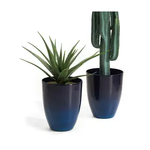 Glitzhome Oversized Faux Ceramic Tall Bowl Pot Planters S/2