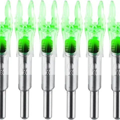 6 PCS Lighted Arrows Nocks with (.204/.233/.242/.244” ) GT bushingBushings for Enhanced Visibility in Precision Archery inside diameter