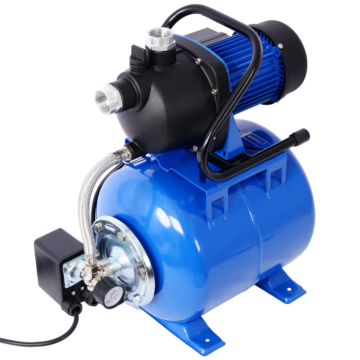 1.6HP Shallow Well Pump with Pressure Tank, Automatic Electric Water Booster Pump, Heavy Duty Garden Irrigation Water Transfer Pump for Home Lawn Farm Yard Agricultural Water Supply
