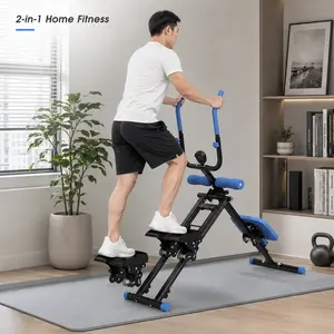 Foldable Home Gym Machine – Stair Stepper + Ab Trainer with Adjustable Length, LCD Display, 300 LBS Capacity ️‍️