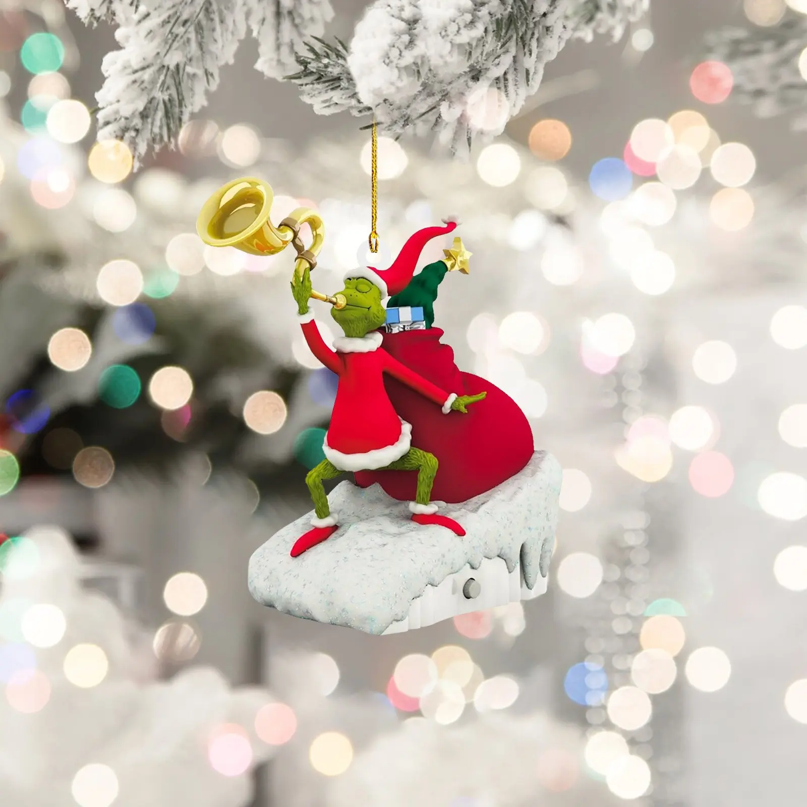 Goblin Grinch Ornament Hanging Decoration, Christmas Tree Decorative Piece, Unique Holiday Design for Home & Office, Cute Ornament, Decorative Ornaments