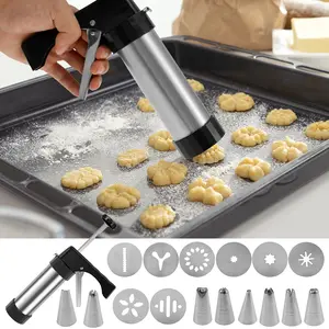 Churro Maker Machine Stainless Steel Churro Gun Kit Multifunctional Churro Filler Kit DIY Cookie Maker Machine Household Churro Maker Kit for Cake DIY Decorations