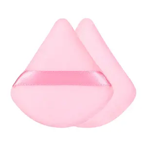 20pcs Triangle Loose Powder Puffs Fan Shape Setting Powder Sponge Beauty Makeup Tools Easy to Clean Home Use Outdoor Soft
