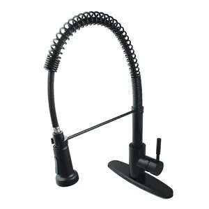 Kingston Brass GSY8880DL Gourmetier Concord Single-Handle Deck-Mount Pre-Rinse Kitchen Faucet - Matte Black