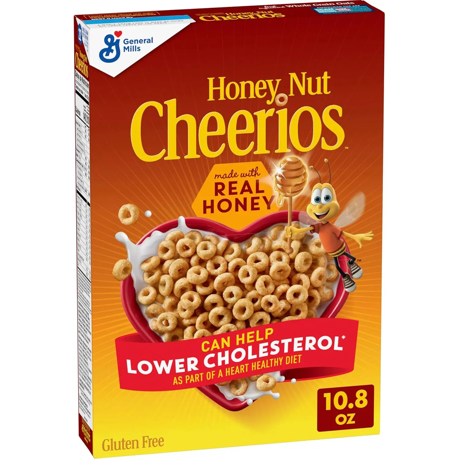 Honey Nut, Heart Healthy Gluten Free Breakfast Cereal with Whole Grain Oats, 10.8 oz