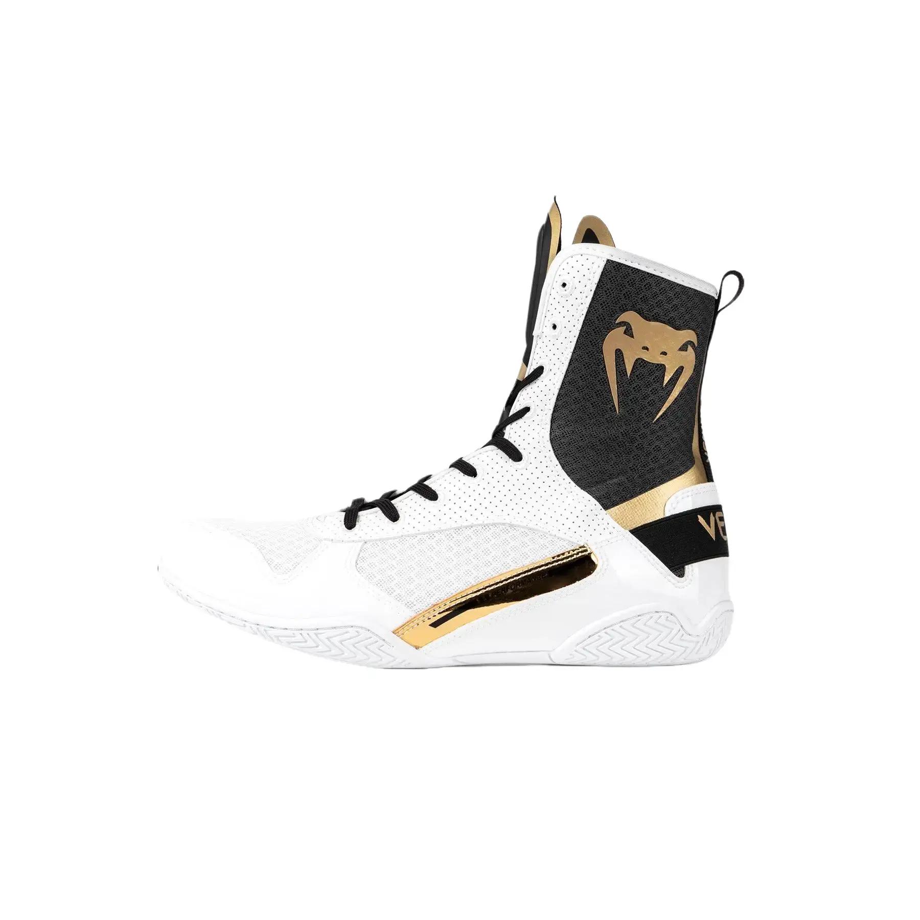 Venum Elite Boxing Shoes - White/Black/Gold