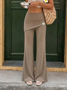 TikTok Viral Skirt-Look Bootcut Flare Bottom Flare Pants, High Waist Stretchy Bell Bottom Leggings, Casual Slim Fit Trousers Womenswear Fashion
