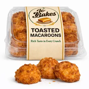 Jo Bakes –Coquito Quemado - Coconut Toasted Macaroons Snack 18oz
