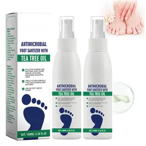 2-Pack Tea Tree Oil Foot Spray, Fast-Drying Refreshing Deodorant for Feet and Shoes, Natural Odor Elimination Formula, Lightweight, Travel-Friendly Design, Instantly Freshens Footwear and Skin, Reduces Unpleasant Smells for Daily Use, Outdoor Activities a