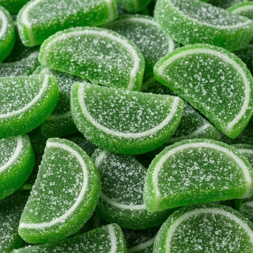 Lime Fruit Slices Candy Soft Chewy Sugar Coated Fruity Gummies