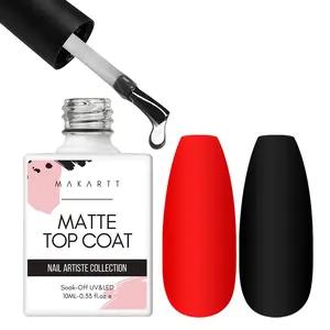 Makartt Matte Gel Top Coat - 10ml Soak Off,  No Wipe,Long-Lasting Nail Polish for Artistic Finishes