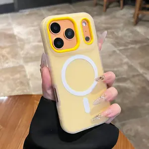 【 Hot seller】【Fast shipping】Luxury Candy Color 2-in-1 Magnetic Phone Case Compatible With for iPhone 17 Pro Max phone case 17 Pro 17 Air 17 and 16 Pro Max, 15, 14, 13, 12 & 11  Cover Matte Soft Shell Magnetic Wireless Charging   Christmas gift Birthday Pr