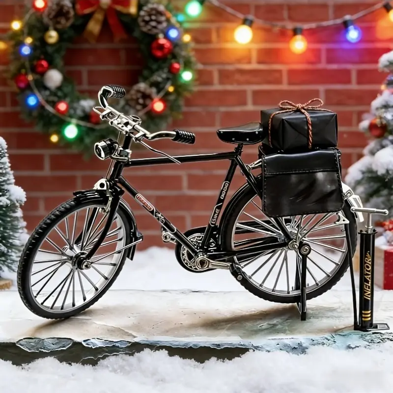 52-Piece Retro Aluminium Alloy Miniature Bicycle Model Tool Kit with Storage Boxes, Collectible Figurine, Brain-Training Hands-On Set, Decor for Collectors, Father’s Day Gift