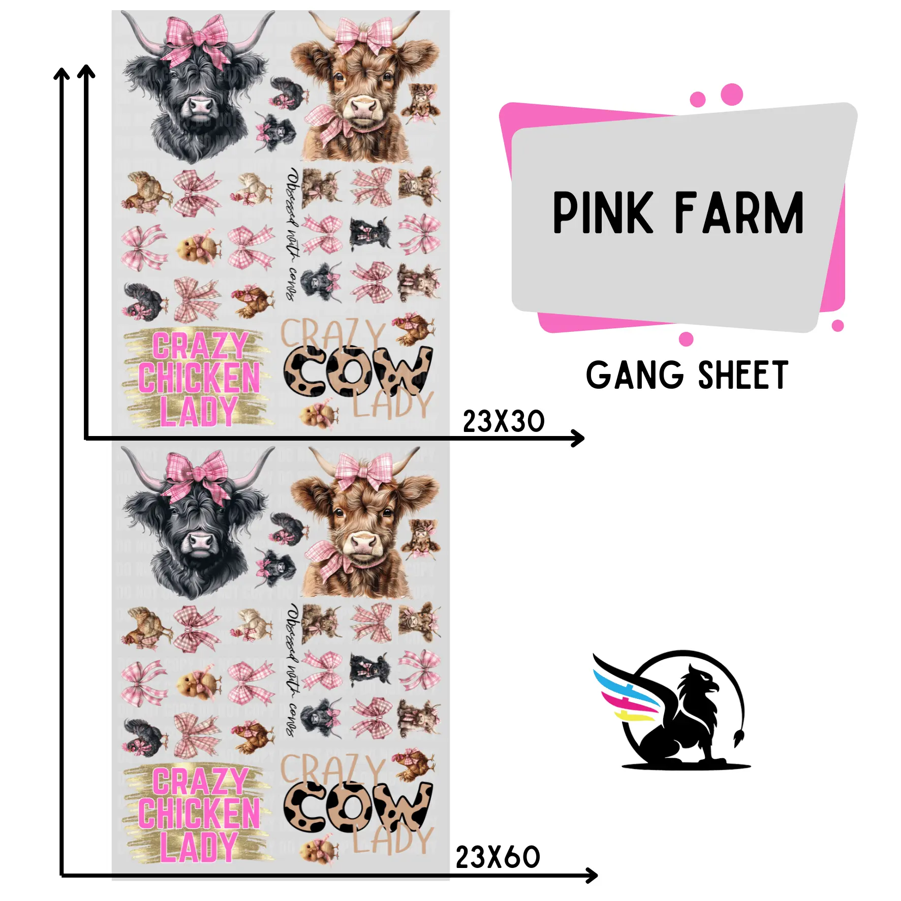 Pink Farm | Premade DTF Transfer Gang Sheet For Graphic Tees