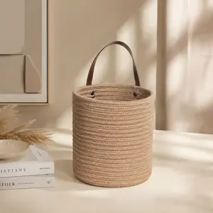 Khaki Woven Storage Bag, Durable Handwoven Tote for Home Organization, Beach, Picnic, or Everyday Carry