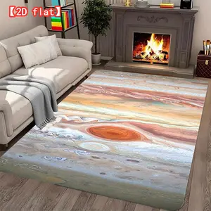 2D flat large best-selling velvet carpet, surface of Jupiter. Living room carpet, modern home decor carpet for entrance, bedroom, and game room