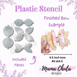 #8 HairbowPlastic Stencil for DIY Faux Leather Project Crafts